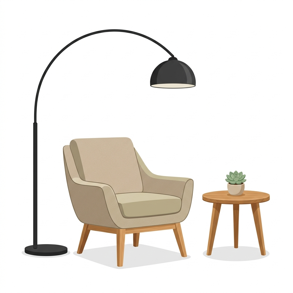 Modern interior armchair illustration